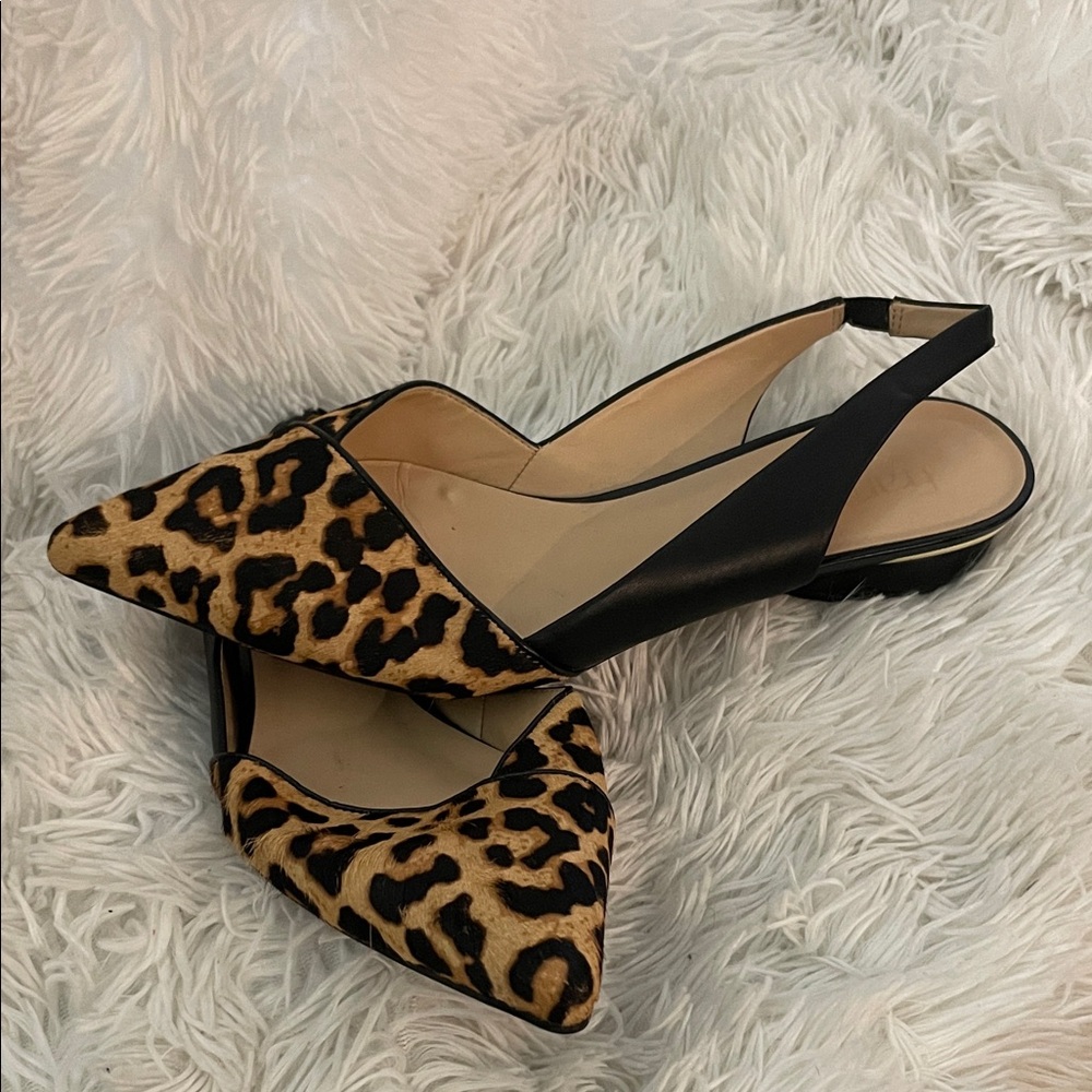 Franco Sarto Leopard Print Slingback Flats
